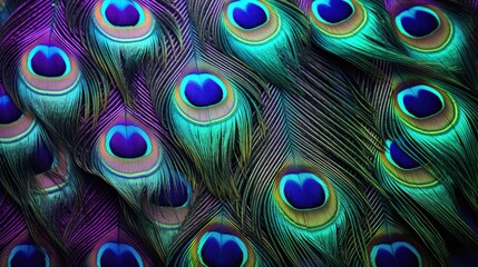 Obraz premium Close up view of vibrant peacock feathers, perfect for nature backgrounds