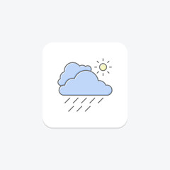 Weather icon, weather conditions, weather forecast, weather report, weather updates lineal color icon, editable vector icon, pixel perfect, illustrator ai file