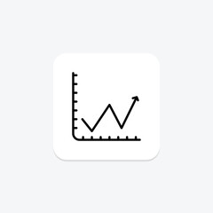 Line Chart icon, line charts, line graph, line graphs, line diagram line icon, editable vector icon, pixel perfect, illustrator ai file