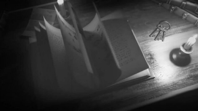 old book vintage 3D animation terror mystery