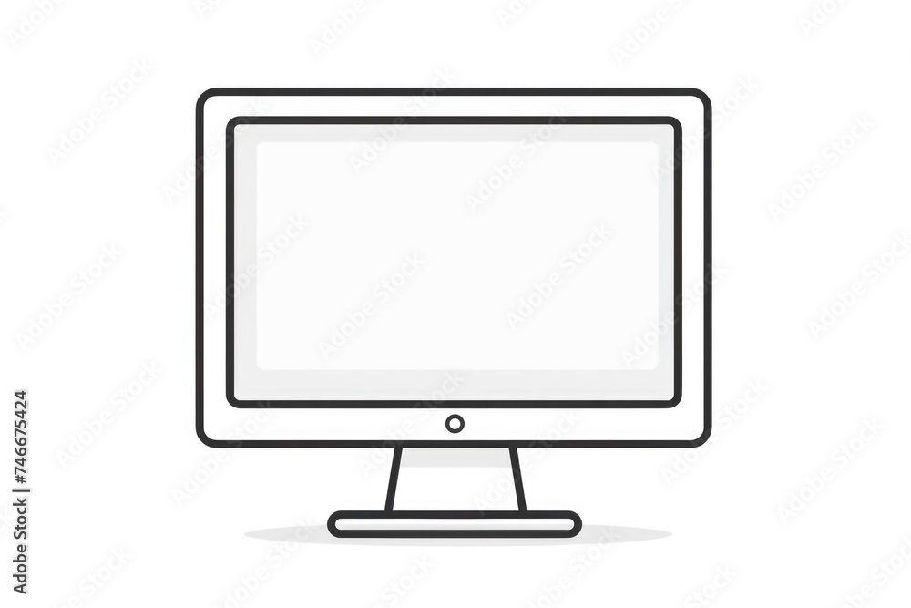 Aufkleber A modern computer monitor with a white screen on a stand. Ideal for technology concepts