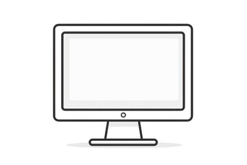 A modern computer monitor with a white screen on a stand. Ideal for technology concepts