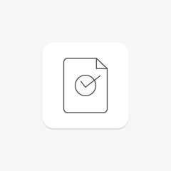 Checkmark icon, check mark, tick, tick mark, completed thinline icon, editable vector icon, pixel perfect, illustrator ai file
