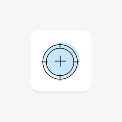 Target icon, targets, goal, goals, objective color shadow thinline icon, editable vector icon, pixel perfect, illustrator ai file