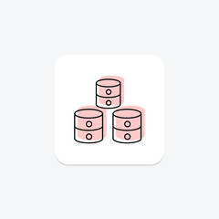 Data icon, information, facts, statistics, numbers color shadow thinline icon, editable vector icon, pixel perfect, illustrator ai file