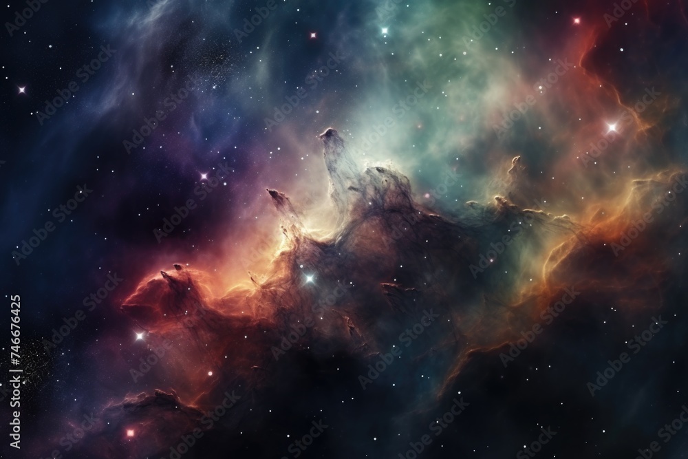 Poster a breathtaking view of stars in space. perfect for astronomy enthusiasts