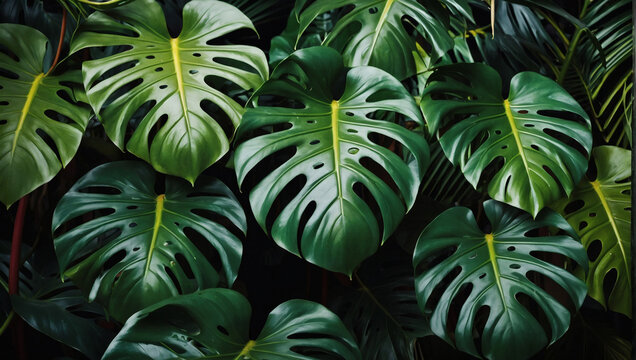 Vibrant monstera leaf pattern for a lively and contemporary texture.
