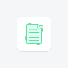 Document icon, documents, file, files, paperwork duotone line icon, editable vector icon, pixel perfect, illustrator ai file