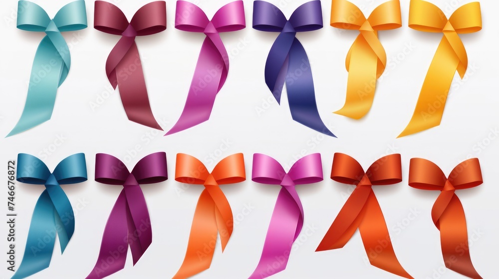 Aufkleber A set of different colored ribbons on a white background. Perfect for adding a pop of color to any design project