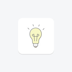 Lightbulb icon, light bulb, idea, innovation, creativity lineal color icon, editable vector icon, pixel perfect, illustrator ai file