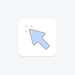 Pointer icon, cursor, mouse pointer, click, select lineal color icon, editable vector icon, pixel perfect, illustrator ai file