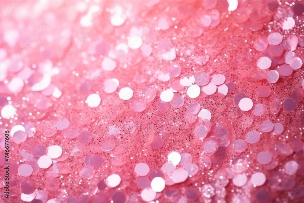 Poster pink glitter background close-up, perfect for adding a touch of sparkle to your designs