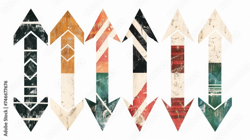 Poster Group of arrows in various colors, perfect for illustrating direction or choice concepts