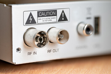 Antenna input and output on the device.