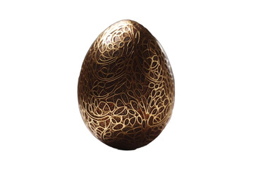 golden easter egg  isolated on transparent background created using generative Ai tools