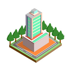 This vector is isometric building vector for decorate presentation to be interesting