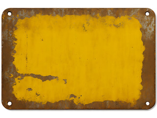 Yellow rusty metal sign.