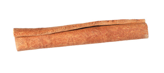One aromatic cinnamon stick isolated on white