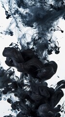 Graceful Ink Flow in Water - Abstract Black and White Art