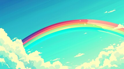 Fototapeta na wymiar Rainbow in the Sky With Clouds