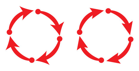 4 arrow pictogram refresh reload rotation loop sign set. Volume 02. Simple black icon on white background. Modern mono solid plain flat minimal style. Vector illustration web design elements 8 - obrazy, fototapety, plakaty