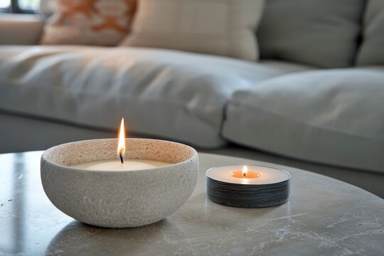 White Candle on Table