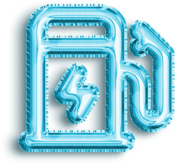 Charging Pile Cyan Foil Balloon Icon