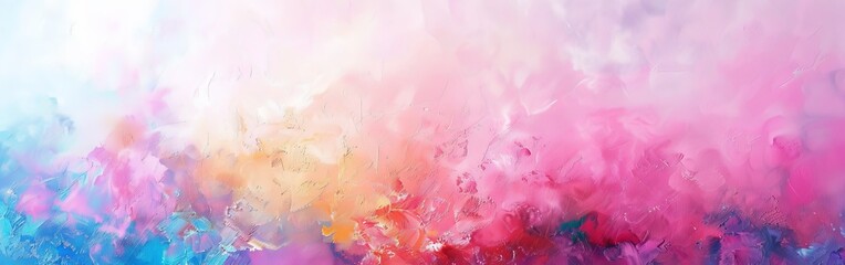 Abstract Painting of Pink, Blue, and Yellow