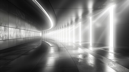 A futuristic building indoor, light, smoke, 3d volumetric texture background, wavy embossed texture, abstract image of building - obrazy, fototapety, plakaty