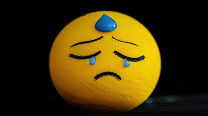 Fototapeta premium How to Express Your Sadness with Emojis: A Guide to the Crying Face