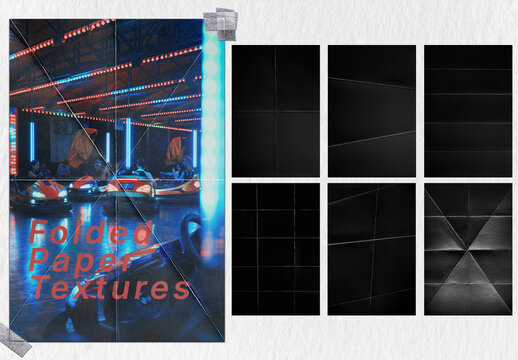 17 Black Folded Paper Overlay Textures Pack
