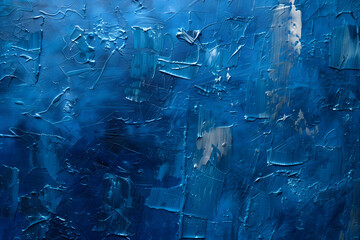 Blue background texture. Background with a dark navy blue color and a rough, textured look, like stucco. It's decorated in an abstract, grungy style, making it unique and eye-catch - obrazy, fototapety, plakaty