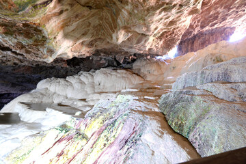 The scenic views of Kaklık cave which is full of dripstones, stalactites and stalagmites. There...