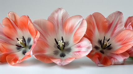 Fototapeta na wymiar Beautiful flowers tulip on solid isolated white background