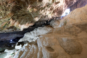 The scenic views of Kaklık cave which is full of dripstones, stalactites and stalagmites. There...