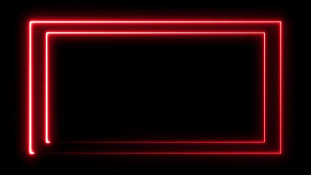 abstract beautiful neon light frame background animation video.