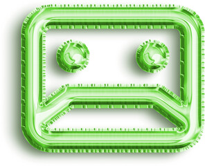 Audio Tape Green Foil Balloon Icon