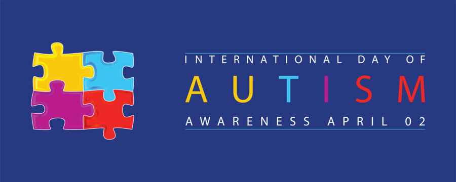 Vector illustration on the theme of World Autism awareness day observed each year on April 2nd across the globe. illustration, banner or poster of World autism awareness day.