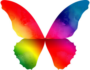 Schmetterling Form in kräftigen Regenbogen Farben