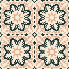 Seamless pattern with arabesques in retro style. Vector