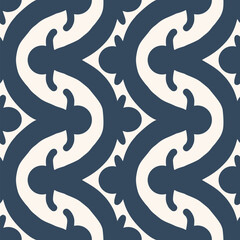 Black and white seamless pattern with arabesques  in a retro style. Vector