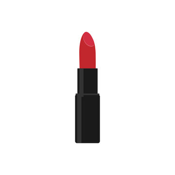 Beautiful red lipstick. vector illustration isolated on white