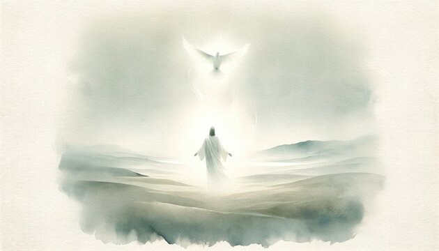  Confession of Peter: Proclamation as Christ. Digital watercolor painting.