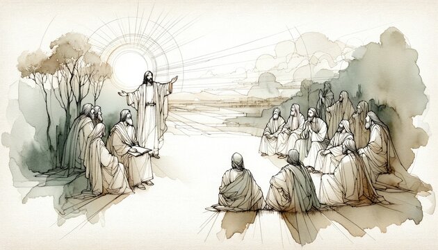  Confession of Peter: Proclamation as Christ. Digital drawing.