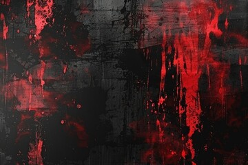 Spooky black and red horror background with brush strokes - obrazy, fototapety, plakaty