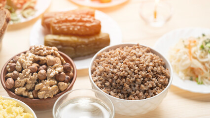 a set of Lenten food for Orthodox Christians during Great Christian Lent.