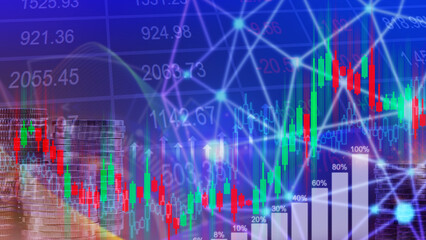 Stock market graph trading analysis investment financial, stock exchange financial graph stock market graph chart business crisis crash loss and grow up gain, Financial stock market.