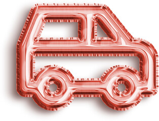 Car Crane Red Foil Balloon Icon