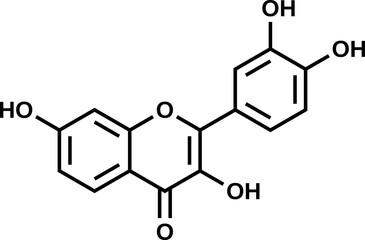 Fisetin structural formula, vector illustration