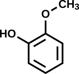 Guaiacol structural formula, vector  illustration